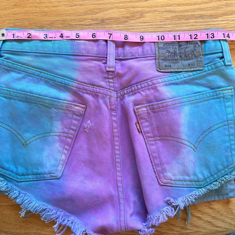 LF Vintage Tye Dye Distressed Denim Shorts - Picture 10 of 10